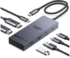 UGREEN USB-C prijungimo stotelė su 2 HDMI 4K 60 Hz, 4 USB 3.2 ir PD 100 W, 45365
