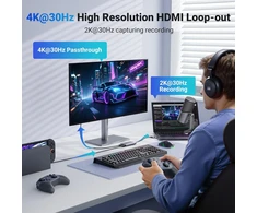 UGREEN vaizdo fiksavimo kortelė su HDMI 4K30Hz kilpiniu išėjimu ir USB 2K30Hz 25773