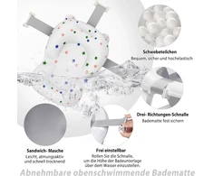 UISEBRT sulankstoma kūdikio vonelė su termometru ir atramine pagalve UIS-(HAG1443A)