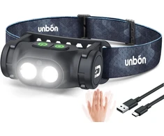 UNBON LED galvos žibintas, įkraunamas USB-C, 500 lm, judesio jutiklis, IPX4, UN-OS001