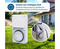 Unitec mechaninis dieninis laikmatis, IP44, 15 min intervalas, analoginis, baltas, 30981:UNITEC