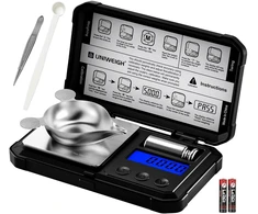 UNIWEIGH miligraminės svarstyklės 50 g, 0,001 g tikslumas, LCD ekranas, UNI-1834-BL50