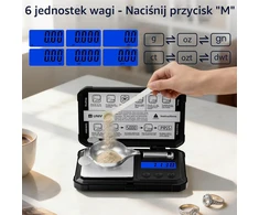 UNIWEIGH miligraminės svarstyklės 50 g, 0,001 g tikslumas, LCD ekranas, UNI-1834-BL50
