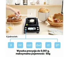 UNIWEIGH skaitmeninės miligraminės svarstyklės 50 g, 0,001 g tikslumas, UNI-TR-50-001-BK
