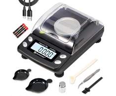 UNIWEIGH skaitmeninės miligraminės svarstyklės 50 g, 0,001 g tikslumas, UNI-TR-50-001-BK