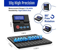 UNIWEIGH skaitmeninės siuntų svarstyklės iki 200 kg, 10 g tikslumo, su LCD ekranu UNI-PS4B-PRO-WI