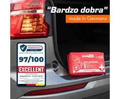 Upgrade4cars automobilinė pirmosios pagalbos vaistinėlė pagal DIN 13164:2022 EH1-raudona