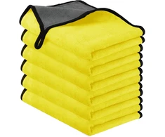 URAQT mikropluošto šluostės automobiliui, 6 vnt., 30 x 40 cm, 500g/m², geltonos spalvos