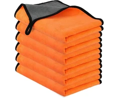 URAQT mikropluošto šluostės automobiliui ir namams, 6 vnt., 40x60 cm, 400g/m², oranžinės