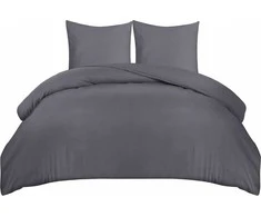 Utopia Bedding antklodės užvalkalų komplektas, 200 x 220 cm mikrofibra, 2 pagalvių užvalkalai, pilki