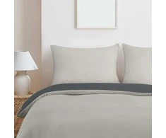 Utopia Bedding mikrofibros patalynės komplektas 200 x 200 cm su 2 pagalvių užvalkalais, tamsiai ir šviesiai pilkas