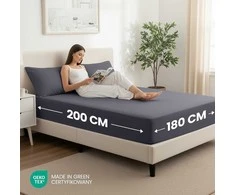 Utopia Bedding paklodžių su guma komplektas, 180 x 200 cm, 2 vnt., mikropluoštas, 35 cm gylio, pilka, OEKO-TEX sertifikuota