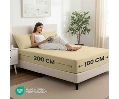 Utopia Bedding paklodžių su guma rinkinys 2 vnt., mikropluoštas, 180 x 200 cm, 35 cm kišenė, smėlio spalvos
