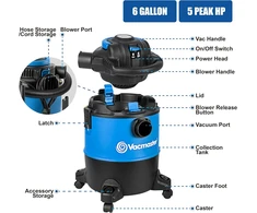 Vacmaster šlapio ir sauso valymo dulkių siurblys 1200 W, 23 l su pūtimo funkcija VBVB1223PF 03