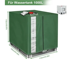 Vandens talpos IBC dėklas 420D Oxford su UV apsauga ir langeliu, 1000 l, žalias, 120 x 100 x 116 cm