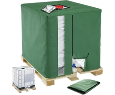 Vandens talpos IBC dėklas 420D Oxford su UV apsauga ir langeliu, 1000 l, žalias, 120 x 100 x 116 cm