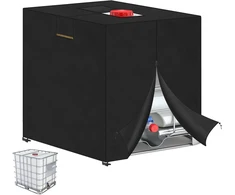 VANSHEIM IBC talpos uždangalas su užtrauktuku ir lipdukais, 120 x 80 x 100 cm, poliesteris, juodas
