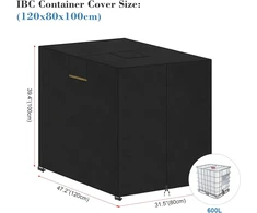 VANSHEIM IBC talpos uždangalas su užtrauktuku ir lipdukais, 120 x 80 x 100 cm, poliesteris, juodas