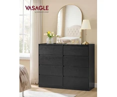 VASAGLE 8 stalčių komoda iš medžio drožlių plokštės ir MDF, 119,4 × 40 × 97,5 cm, LTS618BE01
