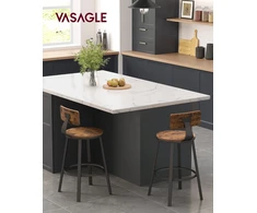 VASAGLE baro kėdės, 2 vnt., 62,5 cm sėdynės aukščio, industrinio stiliaus LBC076B01