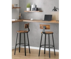 VASAGLE baro kėdės, 2 vnt., 73 cm sėdynės aukštis, plieno rėmas, LBC026B01V1