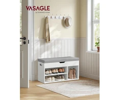 VASAGLE batų suoliukas 80 cm su paminkštinta sėdyne ir 3 skyriais LHS030W01