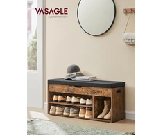 VASAGLE batų suoliukas su daiktadėže, 3 skyriai, 100 × 30 × 44 cm, LHS130B01