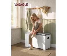 VASAGLE daiktadėžė-suoliukas su sėdėjimo pagalve 81 cm, iki 136 kg, LSB067W101