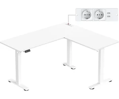 VASAGLE elektrinis reguliuojamo aukščio kampinis stalas 160 x 140 cm LSD264W01