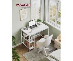 VASAGLE kompiuterinis stalas 100 x 50 x 76 cm su 2 lentynomis LWD046W01V1