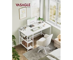 VASAGLE kompiuterinis stalas su 2 lentynomis, 120 x 60 x 76 cm, LWD047W44