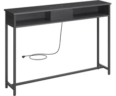 VASAGLE konsolinis staliukas su elektros lizdais ir USB, 120 x 25 x 81 cm, LNT111B01
