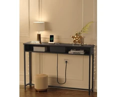 VASAGLE konsolinis staliukas su elektros lizdais ir USB, 120 x 25 x 81 cm, LNT111B01