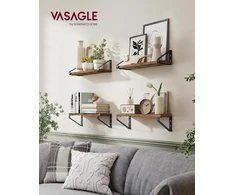 VASAGLE pakabinamos sieninės lentynos, 2 vnt., 40 cm, LWS042K01