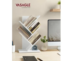 VASAGLE pastatoma kampinė knygų lentyna su 5 lentynomis, 17,2 × 30 × 51 cm, Tree Bookshelf