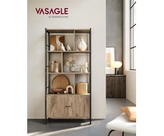 VASAGLE pastatoma lentyna su 4 atviromis lentynomis ir spintele, 74 x 30 x 154.5 cm, 777LBC022B50