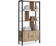 VASAGLE pastatoma lentyna su 4 atviromis lentynomis ir spintele, 74 x 30 x 154.5 cm, 777LBC022B50