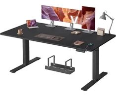 VASAGLE reguliuojamo aukščio biuro stalas 160 × 80 cm su USB-C 20 W, LSD146BZ02
