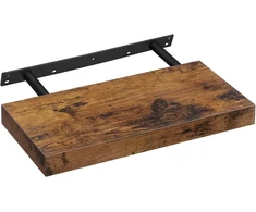 VASAGLE sieninė lentyna 40 × 20 × 3,8 cm, iki 15 kg, rustikinė ruda, LWS24BX