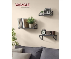 VASAGLE sieninės lentynos, 3 vnt., 30/35/40 cm, iki 10 kg, LWS033B10