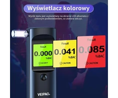 VEIPAO nešiojamas alkotesteris su LCD ekranu ir 11 kandiklių, modelis K68