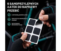 VeloChampion dviračio padangų remonto rinkinys su lipniais lopais ir 3 montavimo svirtimis