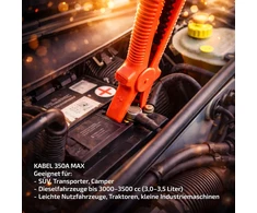 VENTUX GEAR automobilių užvedimo laidai 350 A, 3,5 m, 30 mm², 16414