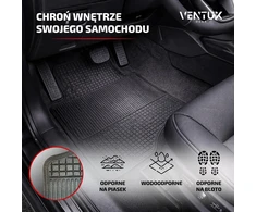 VENTUX GEAR universalūs guminiai automobilio kilimėliai, 4 vnt., juodi, GL-C6003