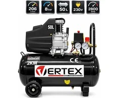 Vertex Best Performance oro kompresorius 50 l, 206 l/min, 8 bar, 1,5 kW, su ratais, VHC50