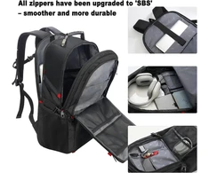 VESERI neperšlampamas 18,4 colių nešiojamojo kompiuterio kuprinė su batų skyriumi ir USB krovimo prievadu, 45 l, juoda, XY39