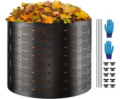 VEVOR sodo kompostinė 1000 l iš HDPE, 106,68 cm skersmens, 335*90cm