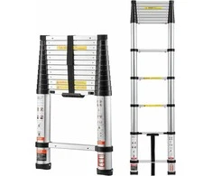 VEVOR teleskopinė sulankstoma aliuminio kopėčių drabina 3,8 m, 150 kg, One-Touch, MF-TLA380