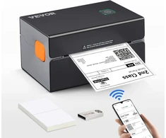 VEVOR terminis etikečių spausdintuvas Bluetooth/USB, 300 DPI, 150 mm/s, 40-108 mm plotis