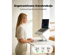 Vihoom reguliuojamas nešiojamojo kompiuterio stovas su 360° pasukamu pagrindu L189